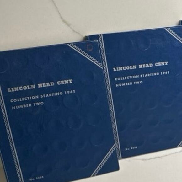 Whitman Lincoln Head Cent (2) and Jefferson Nickel (2) Coin Folder Set of 4 - Picture 2 of 5